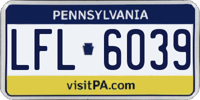PA license plate LFL6039
