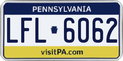 PA license plate LFL6062