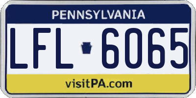 PA license plate LFL6065