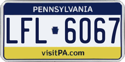 PA license plate LFL6067