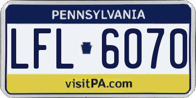 PA license plate LFL6070