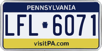 PA license plate LFL6071