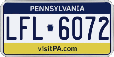 PA license plate LFL6072