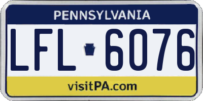 PA license plate LFL6076