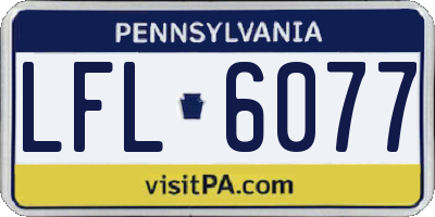 PA license plate LFL6077