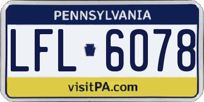 PA license plate LFL6078
