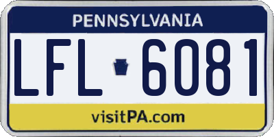 PA license plate LFL6081