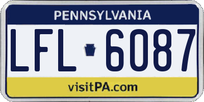 PA license plate LFL6087