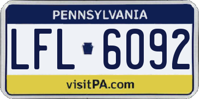 PA license plate LFL6092