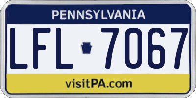PA license plate LFL7067