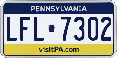 PA license plate LFL7302