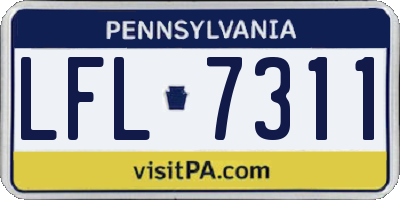 PA license plate LFL7311