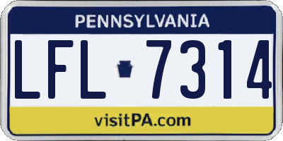 PA license plate LFL7314