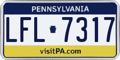 PA license plate LFL7317