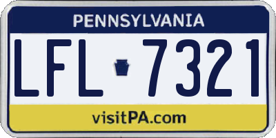 PA license plate LFL7321