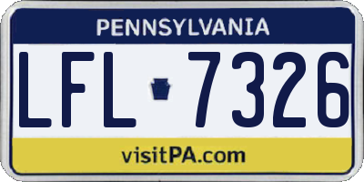 PA license plate LFL7326