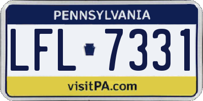 PA license plate LFL7331