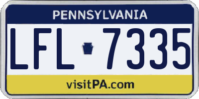 PA license plate LFL7335