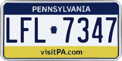 PA license plate LFL7347