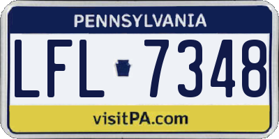 PA license plate LFL7348