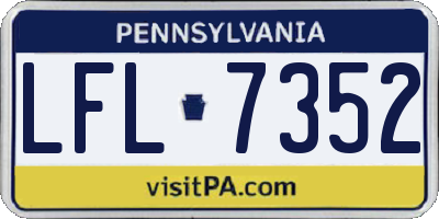 PA license plate LFL7352