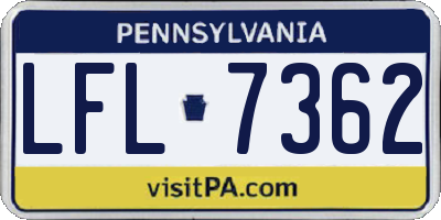 PA license plate LFL7362
