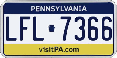 PA license plate LFL7366