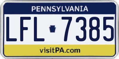 PA license plate LFL7385