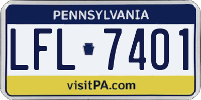 PA license plate LFL7401