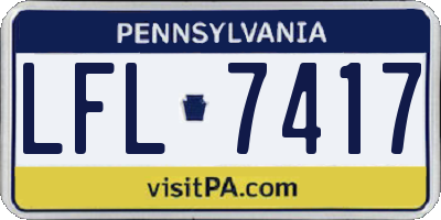 PA license plate LFL7417