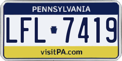 PA license plate LFL7419