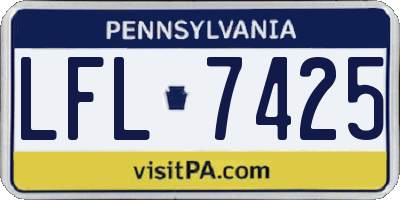 PA license plate LFL7425