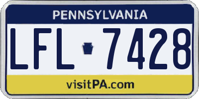 PA license plate LFL7428