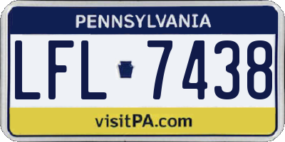 PA license plate LFL7438