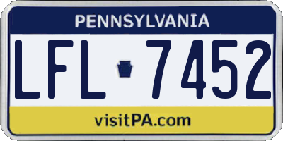 PA license plate LFL7452