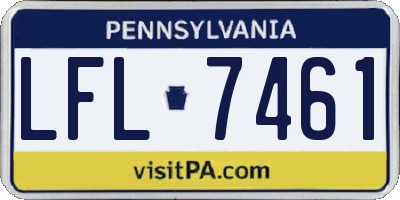 PA license plate LFL7461