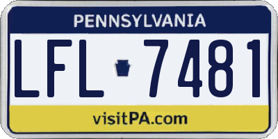 PA license plate LFL7481