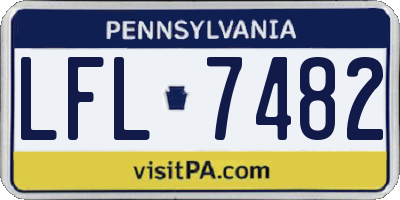 PA license plate LFL7482