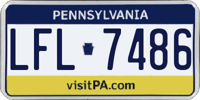PA license plate LFL7486