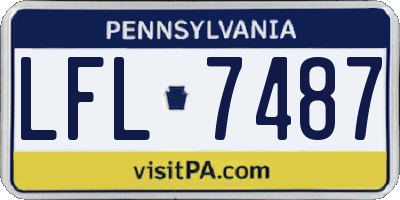 PA license plate LFL7487