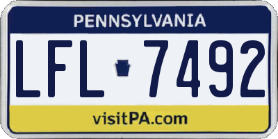 PA license plate LFL7492