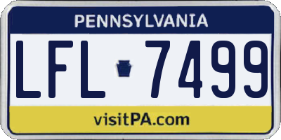 PA license plate LFL7499