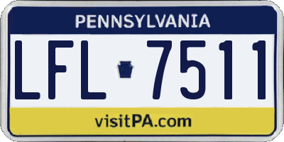 PA license plate LFL7511