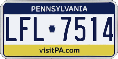PA license plate LFL7514