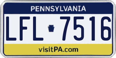 PA license plate LFL7516