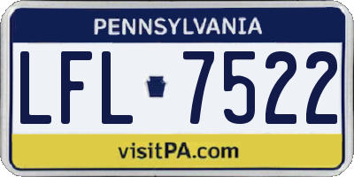 PA license plate LFL7522