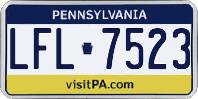 PA license plate LFL7523
