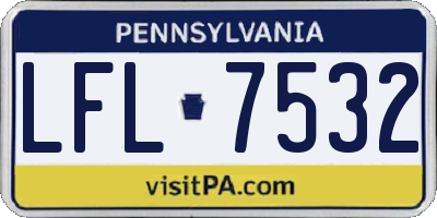 PA license plate LFL7532