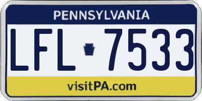 PA license plate LFL7533