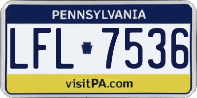 PA license plate LFL7536